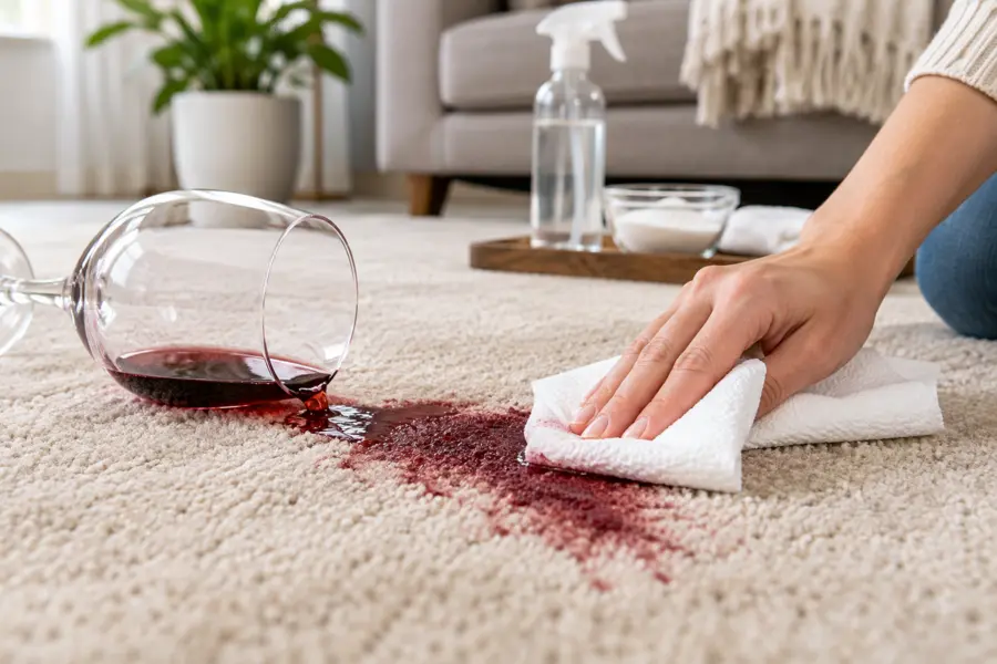 How to Remove Wine Stains From Carpet Without Scrubbing?
